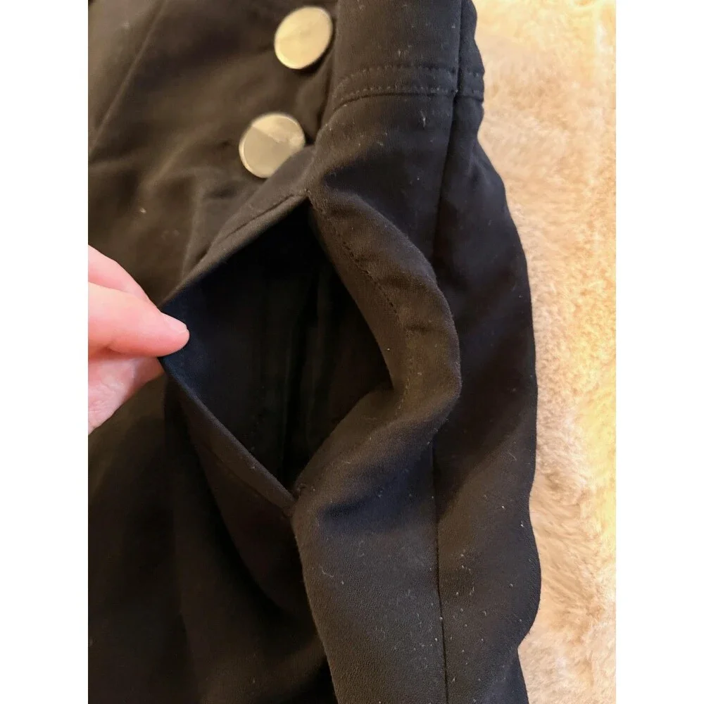 Anthropologie Sailor Shorts Womens 6 Black High Waist Button Front Twill Dressy - Picture 10 of 16